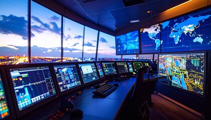 Modern Air Traffic Control Center Advanced Technology and Monitoring Systems