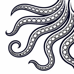 Fototapeta premium Stylized octopus tentacles with circular pattern on white background