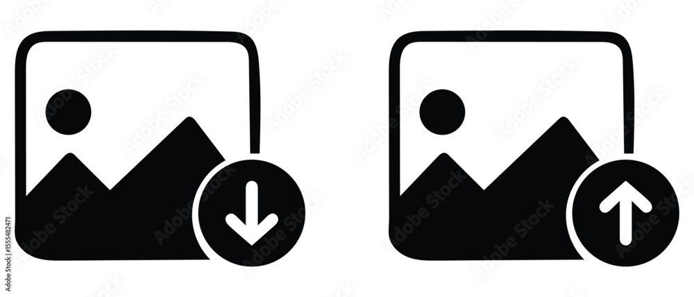 Poster gallery icon vector set collection for web. image outlined icon vector collection.
