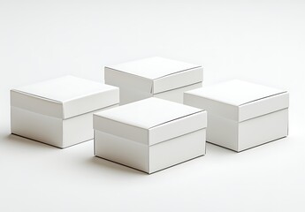 square box mockup in white grid layout