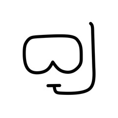 Minimalist Swimming Goggles Icon &ndash; Line Art Swim Glasses Isolated on White Background
