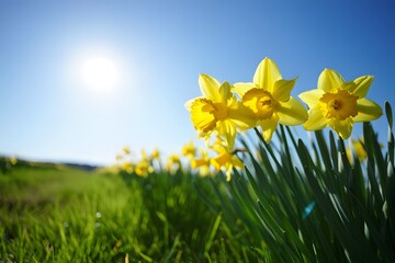 daffodils in the wind