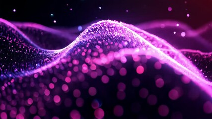 blue purple pink glowing abstract wave particles with neon futuristic look - Powered by Adobe