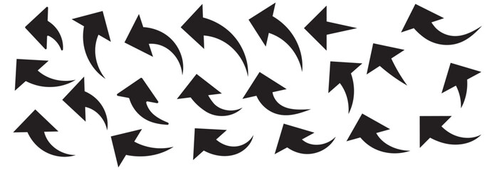 wavy curved Long arrow icon. long line arrow vector. flat style Arrow symbol. arrow on a white background.