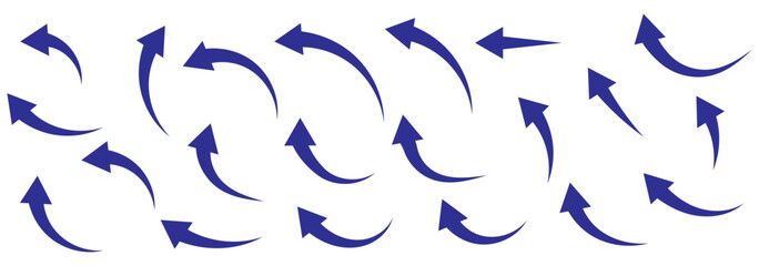 wavy curved Long arrow icon. long line arrow vector. flat style Arrow symbol. arrow on a white background.