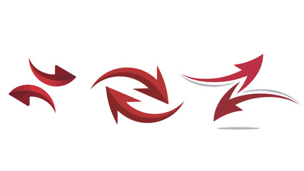 Obraz premium A collection of red arrows in various directions on a black background