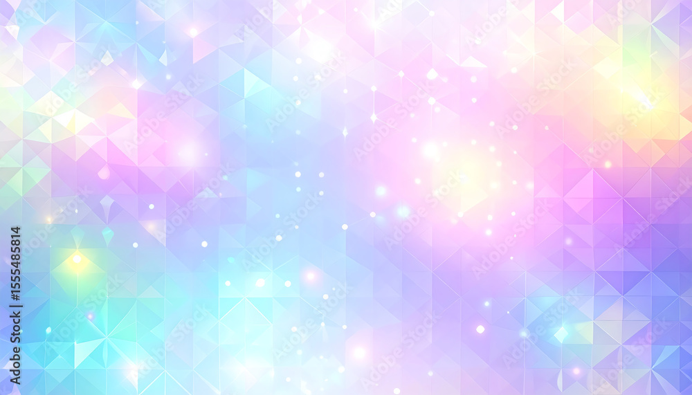 Poster a colorful, dreamy abstract background featuring pastel hues and geometric patterns, creating a sere