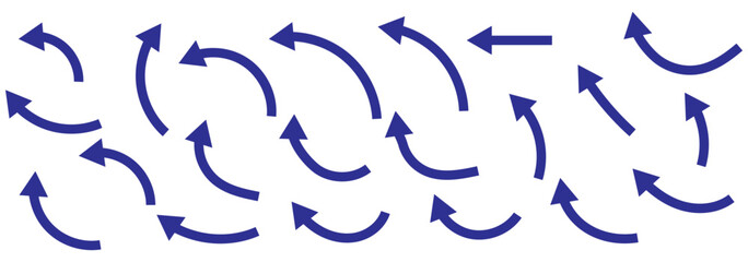 wavy curved Long arrow icon. long line arrow vector. flat style Arrow symbol. arrow on a white background.