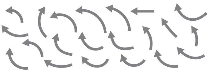wavy curved Long arrow icon. long line arrow vector. flat style Arrow symbol. arrow on a white background.