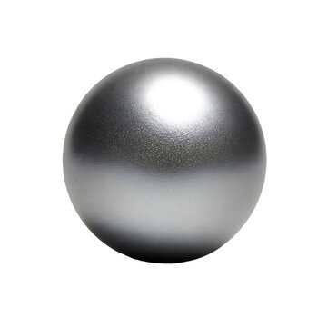 A silver metallic sphere isolated on transparent background