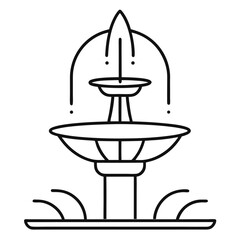 Fountain water vector icon on white background.