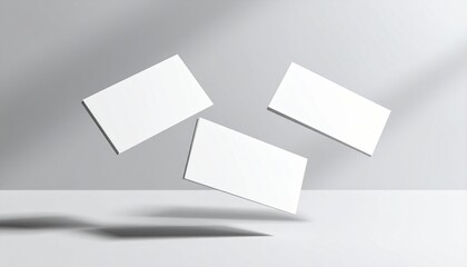 Elegant Blank Business Cards Mockup  Floating Design for Branding Presentation
