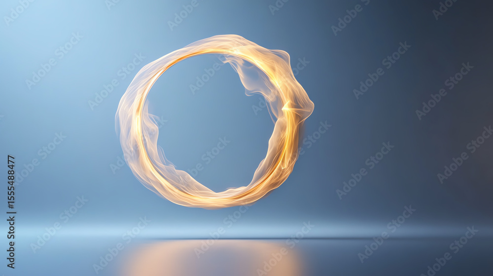 Poster a captivating ring of flame floats against a blue backdrop, showcasing dynamic movement and vibrant 