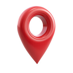 Red location pin icon isolated on transparent background