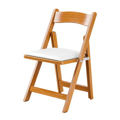 Elegant Wooden Folding Chair with Soft Cushion for Events, Dining, or Home Use in Warm Natural Finish
