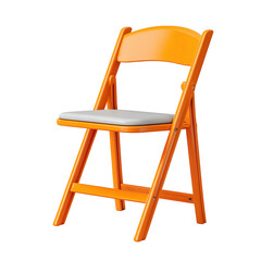 Bright Orange Folding Chair with White Cushion for Versatile Seating in Indoor and Outdoor Spaces