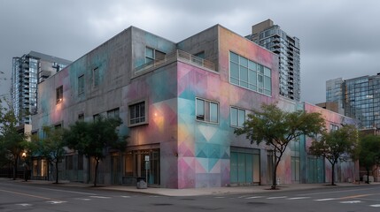 Building with mural facade