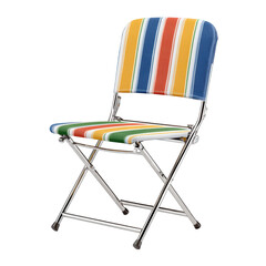 Colorful Folding Chair with Stripes Ideal for Outdoor Use, Campsites, Picnics, and Relaxation Spaces