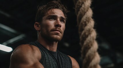 Determined Athlete Climbing