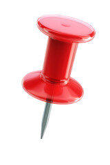 A red pushpin isolated on transparent background
