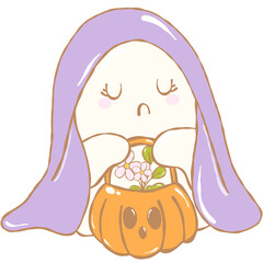 Girly Ghosts Halloween Clipart, Cute Halloween Ghost Clipart