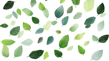 Floating Minimalist Leaf Icons