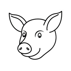 Stylized pig head illustration with prominent snout rendered in vibrant cmyk colors on a clean white background for versatile design use