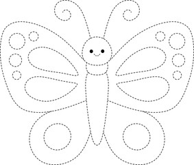 Butterfly Insect Line Tracing and Coloring


