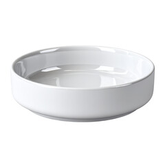Elegant White Ceramic Bowl for Serving Salads or Desserts in a Minimalistic Design with Smooth Finish