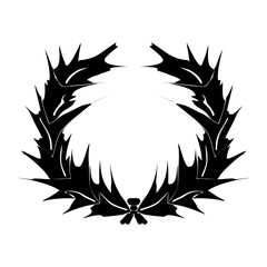 vector silhouette wreath laurel abstract