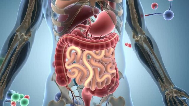 anatomy of the human digestive system footage