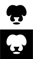 silhouette face dog design flat