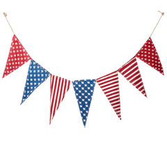 Fototapeta premium A patriotic bunting banner with red, white, and blue stars and stripes.