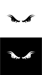 vector silhouette of an eyes angry