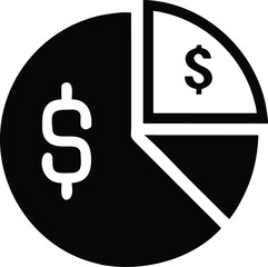 Financial pie chart with dollar icon