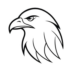 Majestic eagle head in sharp side profile rendered in vibrant cmyk colors on a clean white background for advertising