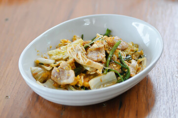 stir fried vegetable in oyster sauce or vegetable salad or sukiyaki
