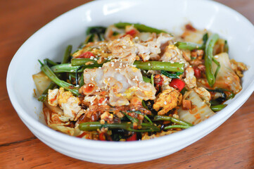 stir fried vegetable in oyster sauce or vegetable salad or sukiyaki