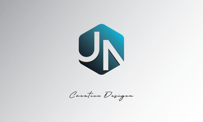 UN Creative Polygon Logo – Modern Negative Space Lettermark with Geometric Hexagon Shape for Futuristic Branding, Corporate Identity & Tech Design

