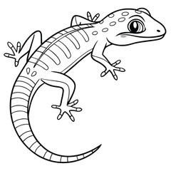 Illustration of a gecko with spots in black and white