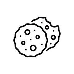 Black line icon for cookies