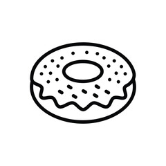 Black line icon for donut
