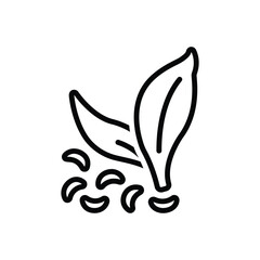 Black line icon for drying leaves