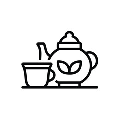 Black line icon for tea brew