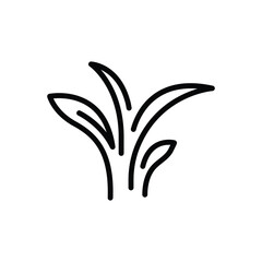 Black line icon for tea leaves
