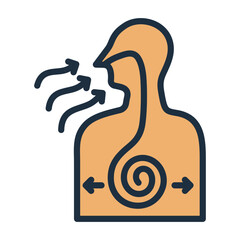 Diaphragmatic Breathing Icon