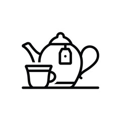 Black line icon for black tea