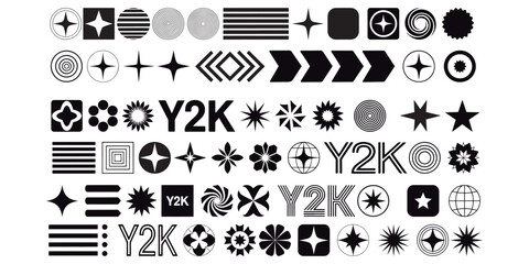 Y2K Vector Elements Pack. Early 2000s Aesthetic Vector Set. 