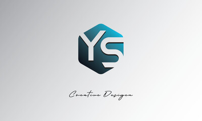 YS Creative Polygon Logo – Modern Negative Space Lettermark with Geometric Hexagon Shape for Futuristic Branding, Corporate Identity & Tech Design


