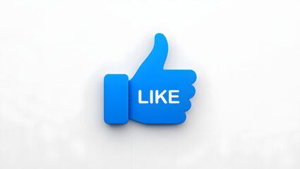 Blue 3d like button with white text on white background